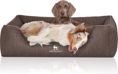 Knuffelwuff Orthopädisches Hundebett Tampa aus Kunstleder braun/grau XL – Bild 1 von 4