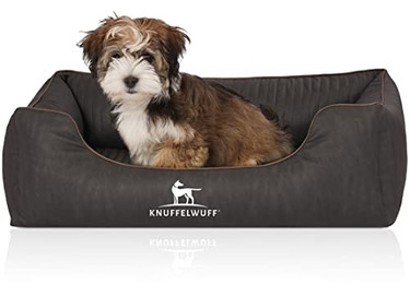 Produktbild von Knuffelwuff Orthopädisches Hundebett Tampa aus Kunstleder M-L 85 x 63 cm Schwarz