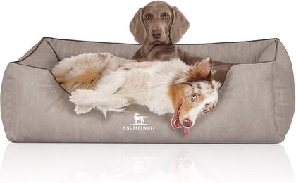 Knuffelwuff Orthopädisches Hundebett Tampa aus laser-gestepptem Kunstleder XXL 120 x 85cm Grau - 1 Stk. – Bild 1 von 4