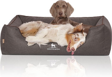 Produktbild von Knuffelwuff Orthopädisches Hundebett Wippo aus Velours mit Handwebcharakter XXL 120 x 85cm Schwarz