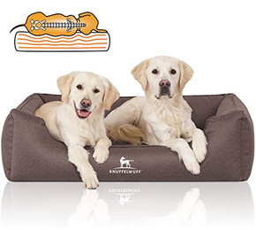 Produktbild von Knuffelwuff Orthopädisches Wasserabweisendes Hundebett Leon aus Velours mit Handwebcharakter