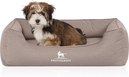 Produktbild von Knuffelwuff Orthopädisches Wasserabweisendes Hundebett Leon aus Velours mit Handwebcharakter M-L