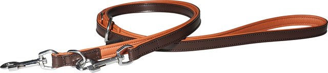 Produktbild von Knuffelwuff weiche verstellbare Echtleder Hundeleine Detroit Braun, Länge 200cm, Breite 1,8cm
