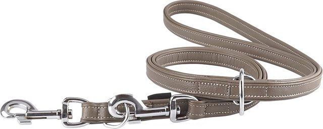 Produktbild von Knuffelwuff weiche verstellbare Echtleder Hundeleine Glendale Stone, Länge 200cm, Breite 2,0cm