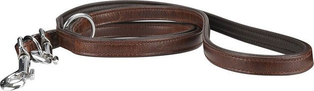 Produktbild von Knuffelwuff weiche verstellbare Echtleder Hundeleine Ticino Braun, Länge 200cm, Breite 2,0cm