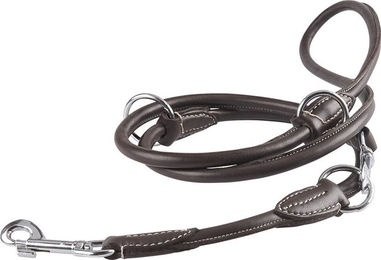 Produktbild von Knuffelwuff weiche verstellbare Echtleder Rundleine Hoopa Braun, Länge 200cm, Breite 0,8cm