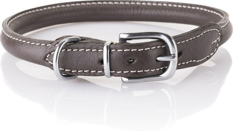 Knuffelwuff weiches Echtleder Rundhalsband Hoopa Braun 46-51cm, 10mm – Bild 1 von 2