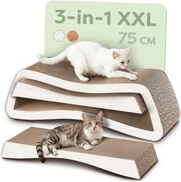 Produktbild von Knupis Kratzbrett Knupis Kratzmöbel Mountain – 3-teilig XXL 75cm Kratzfest FSC, (Set, 3-tlg., 3-teiliges Kratzbrett-Set), Krallenpflege – Bis zu 2 Jahre Kratzspaß – Platzsparend – Möbelschutz