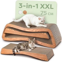 Produktbild von Knupis Kratzbrett Knupis Kratzmöbel Mountain – 3-teilig XXL 75cm Kratzfest FSC, (Set, 3-tlg., 3-teiliges Kratzbrett-Set), Krallenpflege – Bis zu 2 Jahre Kratzspaß – Platzsparend – Möbelschutz