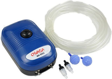 Produktbild von Koi Herdecke Aquarium-Durchlüfterpumpe Osaga Membranbelüfter MK 9502 Set 5 regelbare Teichluftpumpe, (Set, Luftpumpe,Schlauch,Belüfterstein)