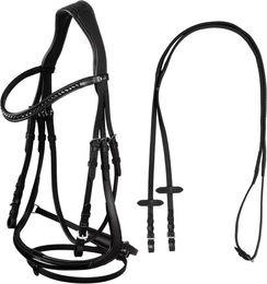 Produktbild von Kombinierter Pferdetrensen mit Ganaschen für Dressurpferde und Gummizügel Supreme Modello Hemelite
