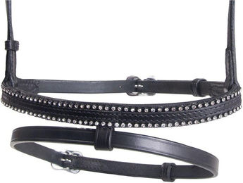 Produktbild von Kombiniertes Reithalfter für Pferde kleine Kristalle Karlslund Kombi