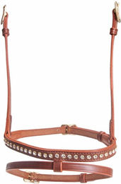 Kombiniertes Reithalfter für Pferde mit einer Reihe von Kristallen Karlslund Kombi – Bild 1 von 2