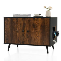 Produktbild von KOMFOTTEU Katzentoilette Katzenhaus mit Doppeltüren und Trennwand