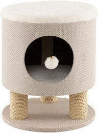 Produktbild von KOMFOTTEU Katzentoilette Katzenhaus mit Plüschliegefläche und Spielball