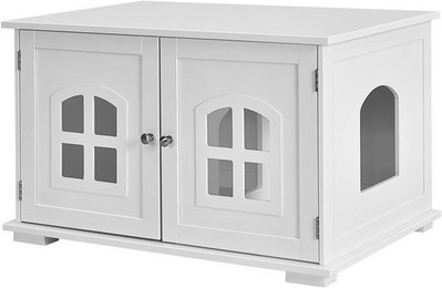 Produktbild von KOMFOTTEU Katzentoilette Katzenhaus Weiß