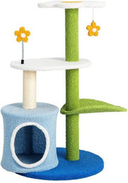 Produktbild von KOMFOTTEU Kratzbaum 87 cm mit Plüschoberfläche und Sisal-Kratzsäule