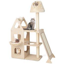 Produktbild von KOMFOTTEU Kratzbaum Kletterturm 155 cm Beige
