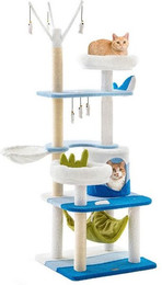 Produktbild von KOMFOTTEU Kratzbaum mehrstöckig mit 2 Plüsch Sitzstangen