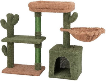 Produktbild von KOMFOTTEU Kratzbaum mit Plüschsitzplatz, Hängematte und Katzenhöhle