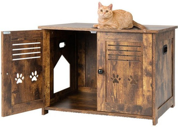 Produktbild von KOMFOTTEU Tierhaus 2 in 1 Katzenschrank mit seitlichem Eingang