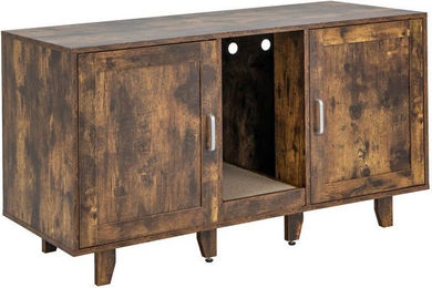 Produktbild von KOMFOTTEU Tierhaus 3 in 1 Katzenschrank Beistelltisch TV-Ständer für 2 Katzen