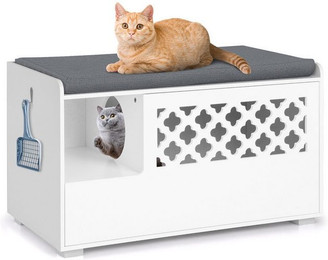 Produktbild von KOMFOTTEU Tierhaus Katzenhaus mit Klapptür und abnehmbarem Kissen