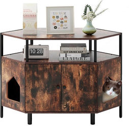 Produktbild von KOMFOTTEU Tierhaus Katzenschrank mit Katzenklo und 2 Eingängen