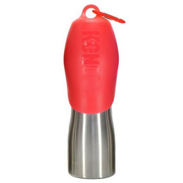 Produktbild von KONG H2O Wasserflasche und Futternapf für Hunde Edelstahl 750 ml Rot - 0,75 l