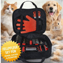 Koopman Fellpflege Tierpflegeset Haustierpflege Fellhandschuh Nagelschere Bürsten 9tlg, (9-St), Haustierset, Katze, Hund, Hase, Kleintiere – Bild 1 von 5
