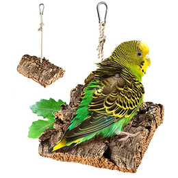 Produktbild von Kork-Deko.de Vogelspielplatz Flache Vogelschaukel aus Naturkork - 1 Stk.