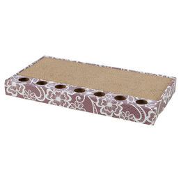 Kratzpappe mit Bällen und Katzenminze, pink – Bild 1 von 5