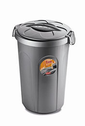 Kreher Futterbehälter Tonne TOM 46 Liter Silber - 46 l – Bild 1 von 2