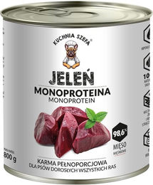 Produktbild von KUCHNIA SZEFA Nassfutter Hirsch Monoprotein für Hunde 800g