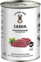 Produktbild von KUCHNIA SZEFA Nassfutter Reh Monoprotein für Hunde alle Rassen 400 g
