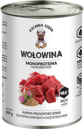 Produktbild von KUCHNIA SZEFA Nassfutter Rind Monoprotein für Hunde aller Rassen 400 g