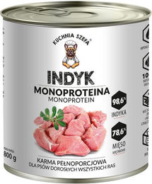 Produktbild von KUCHNIA SZEFA Nassfutter Truthahn Monoprotein für Hunde 800g