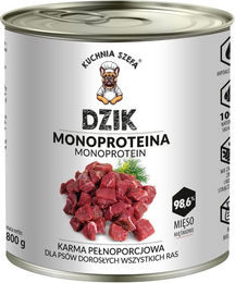 Produktbild von KUCHNIA SZEFA Nassfutter Wildschwein Monoprotein für Hunde 800g