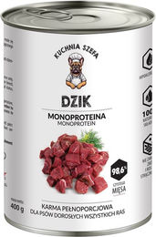 Produktbild von KUCHNIA SZEFA Nassfutter Wildschweinfleisch Monoprotein für Hunde aller Rassen 400 g