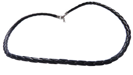 Produktbild von Kunstlederband geflochten schwarz