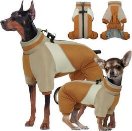 Produktbild von Kuoser Hundemantel wasserdicht mit integriertem Geschirr und Reflektoren Braun
