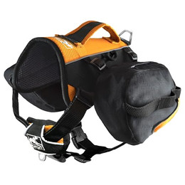 Produktbild von Kurgo Hunderucksack Baxter mit 2 Seitentaschen schwarz/orange