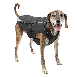 Produktbild von Kurgo North Country wasserdichter Hundemantel mit Fleece-Futter und LED-Licht Größe L Schwarz