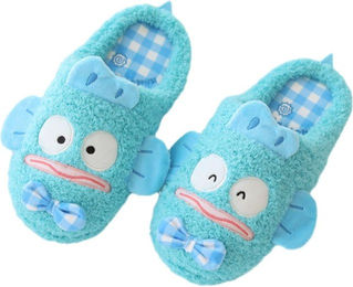 Produktbild von Kuromi My Melo Hangyodon Hausschuhe Zimmerschuhe Flauschig Drinnen Gäste Toilette Kälteschutz Leise Warm Leicht Charakter Süß Stylisch Herbst/Winter