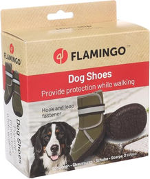Kajan Pfotenschuhe für Hunde Flamingo Grün Neopren XXL mit reflektierenden Elementen für Riesenrassen 2 Stück – Bild 1 von 3