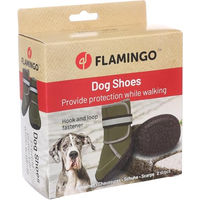 Produktbild von Kajan Pfotenschuhe für Hunde Flamingo Grün Neopren XXL mit reflektierenden Elementen und harten Sohlen 2 Stück