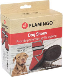 Kajan Pfotenschuhe für Hunde Flamingo Rot XL aus Neopren mit reflektierenden Elementen und harten Sohlen 2 Stück – Bild 1 von 3