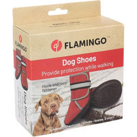 Produktbild von Kajan Pfotenschuhe für Hunde Flamingo Rot XL aus Neopren mit reflektierenden Elementen und harten Sohlen 2 Stück