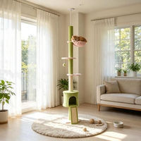 Produktbild von Kaktus Kratzbaum Deckenspanner für Katzen mit 5 Ebenen und Sisalkratzstamm 220–240 cm