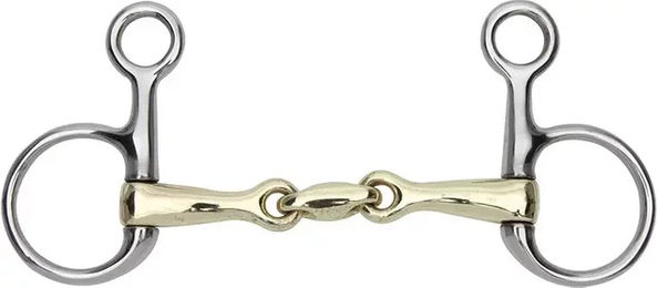 Kandare mit Rautenmuster für Shires Pferde aus Messing und Edelstahl in Silber 12,5 cm – Bild 1 von 2